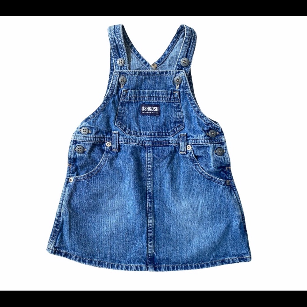 Vtg OshKosh B'gosh Vestbak The Genuine Article Overalls Dress Skirt